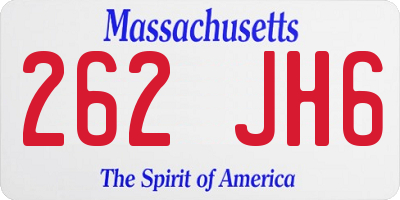 MA license plate 262JH6