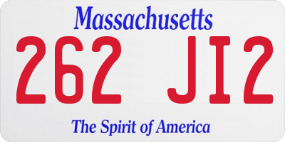 MA license plate 262JI2