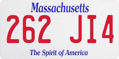 MA license plate 262JI4