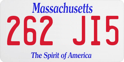 MA license plate 262JI5
