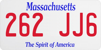 MA license plate 262JJ6