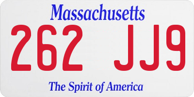 MA license plate 262JJ9