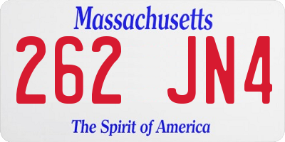 MA license plate 262JN4