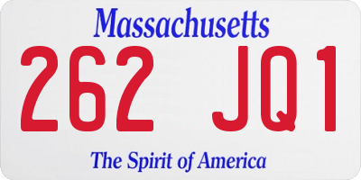 MA license plate 262JQ1