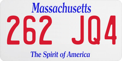 MA license plate 262JQ4