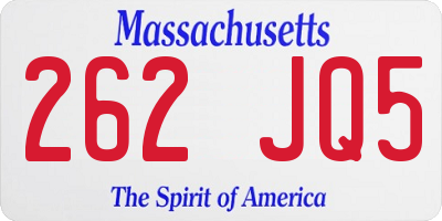 MA license plate 262JQ5