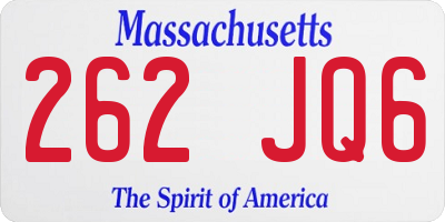 MA license plate 262JQ6