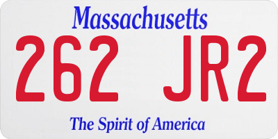 MA license plate 262JR2
