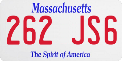 MA license plate 262JS6