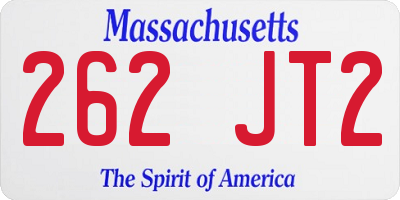MA license plate 262JT2