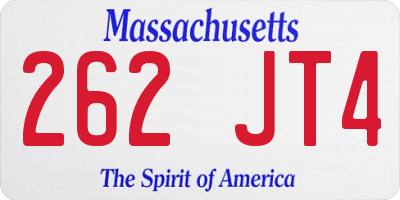 MA license plate 262JT4