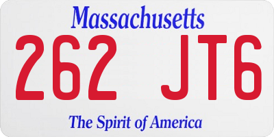 MA license plate 262JT6