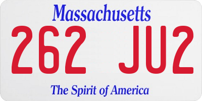 MA license plate 262JU2