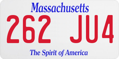 MA license plate 262JU4