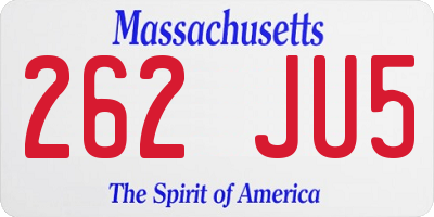 MA license plate 262JU5