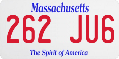 MA license plate 262JU6