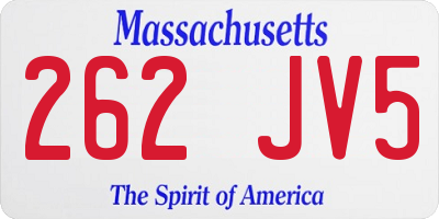 MA license plate 262JV5