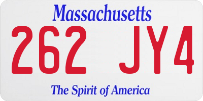 MA license plate 262JY4