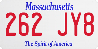 MA license plate 262JY8