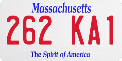MA license plate 262KA1