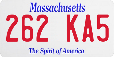 MA license plate 262KA5