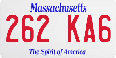 MA license plate 262KA6