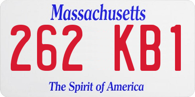 MA license plate 262KB1
