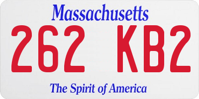 MA license plate 262KB2