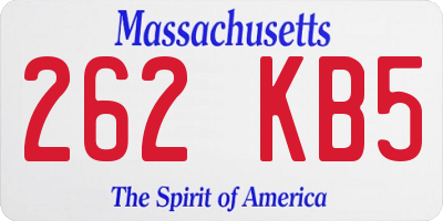 MA license plate 262KB5