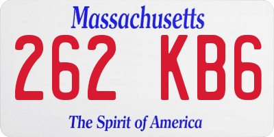 MA license plate 262KB6