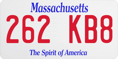 MA license plate 262KB8
