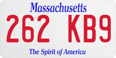 MA license plate 262KB9