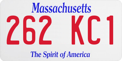 MA license plate 262KC1