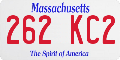 MA license plate 262KC2