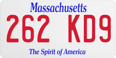 MA license plate 262KD9