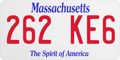 MA license plate 262KE6
