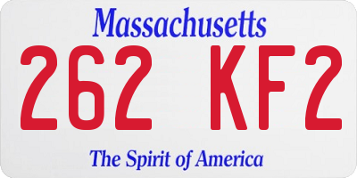 MA license plate 262KF2