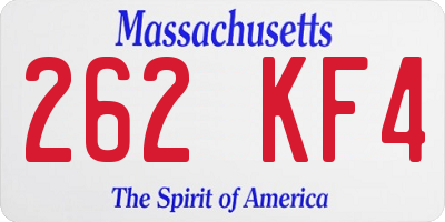 MA license plate 262KF4
