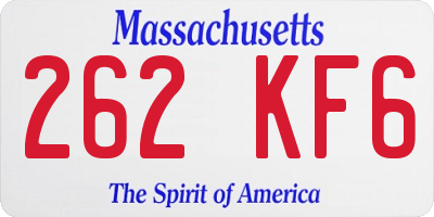 MA license plate 262KF6