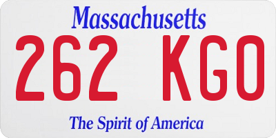 MA license plate 262KG0