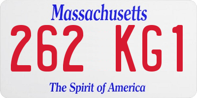 MA license plate 262KG1