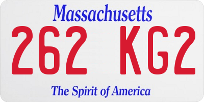 MA license plate 262KG2