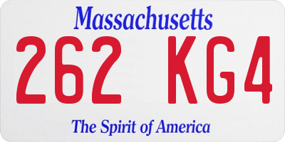 MA license plate 262KG4