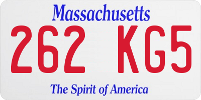 MA license plate 262KG5