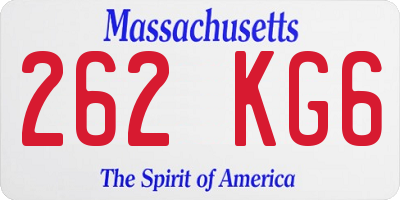 MA license plate 262KG6