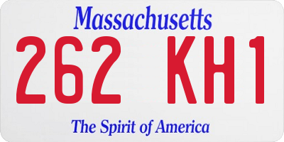 MA license plate 262KH1