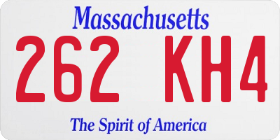 MA license plate 262KH4