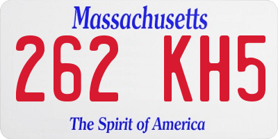 MA license plate 262KH5