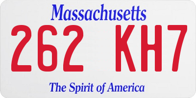 MA license plate 262KH7