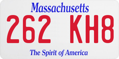 MA license plate 262KH8